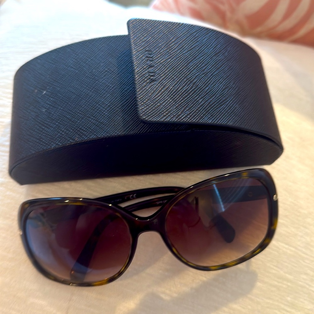 Prada SPR 08O Tortoise Brown Gradient Sunglasses w/ Case New Lenses